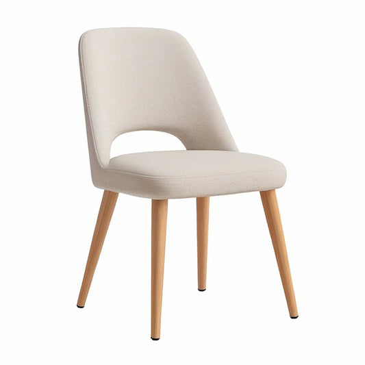 Gepolsterte Sitzgelegenheit in Creme mit Buchenholzbeinen, 47 x 55 x 82 cm