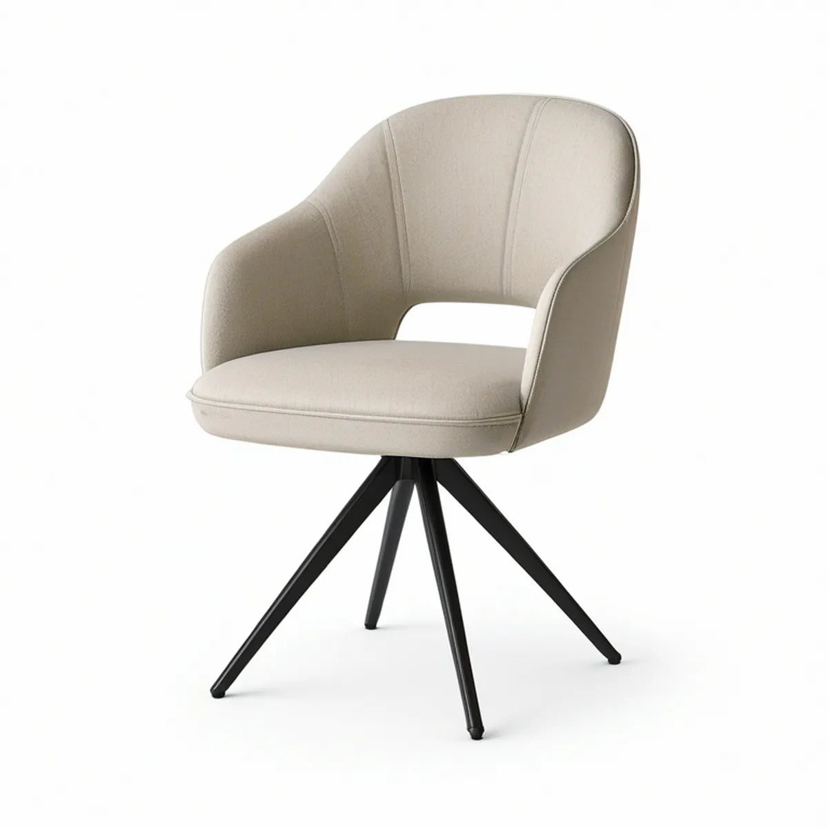 Armlehnstuhl Beige/Schwarz, 59 x 61 x 84 cm
